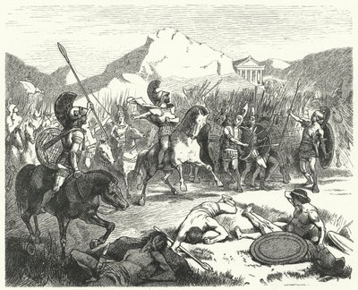 エバミノンダスがセバン軍を戦闘に命じる 作： Hermann Vogel