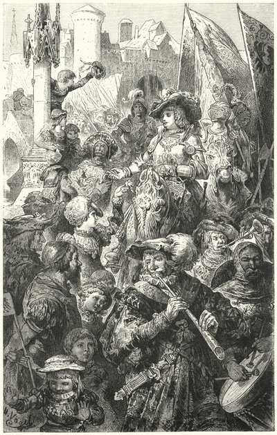 Landsknechtsの行列、16世紀の戦争に向けて出発 作： Hermann Vogel