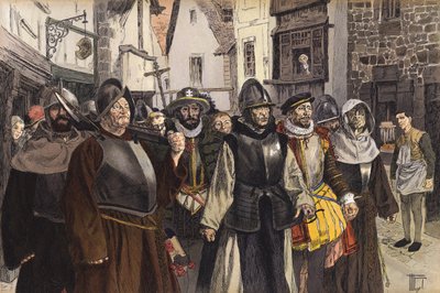パリの通りを通るカトリック連盟の行列、1590 作： Hermann Vogel