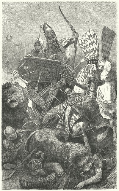 カデシュの戦いで紀元前1274年に大王をラムセス化 作： Hermann Vogel