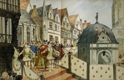 8月18日、結婚を記念してパリの街に登場した王室の行列 作： Hermann Vogel