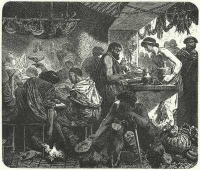 古代ローマの居酒屋でのシーン 作： Hermann Vogel
