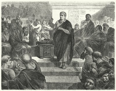 サラは紀元前81年にローマの独裁者として辞任 作： Hermann Vogel