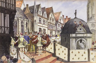 1572年8月18日、パリのナバラのヘンリー3世とヴァロワのマルグリットの結婚 作： Hermann Vogel