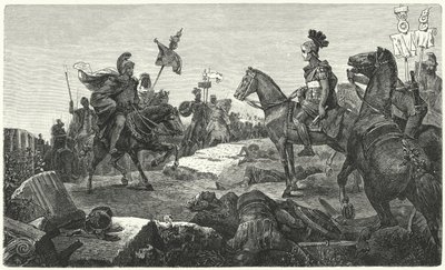 ザマの戦い、紀元前202年の前のスキピオアフリカヌスとハンニバルの会談 作： Hermann Vogel