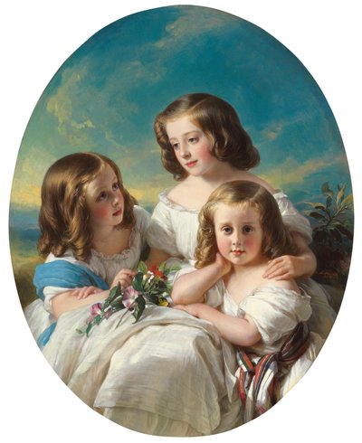 シャトーブール家の3人の少女、1850年 作： Hermann Winterhalter