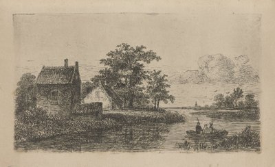 ボートに乗った 3 人の男性 作： Hermanus Jan Hendrik van Rijkelijkhuysen