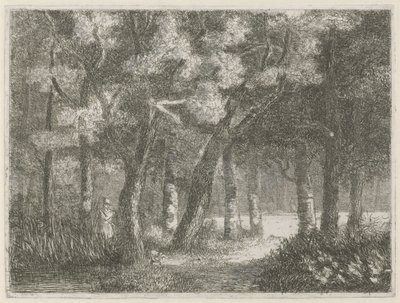 ハンターと森の犬 作： Hermanus Jan Hendrik van Rijkelijkhuysen