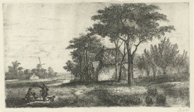 ハイカーのある風景 作： Hermanus Jan Hendrik van Rijkelijkhuysen