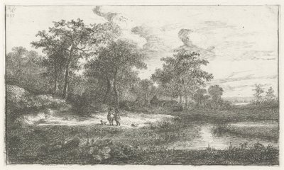 池で 2 つのハンター 作： Hermanus Jan Hendrik van Rijkelijkhuysen
