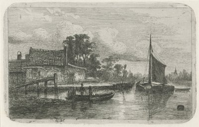 ウォーター フロントの帆船 作： Hermanus Jan Hendrik van Rijkelijkhuysen