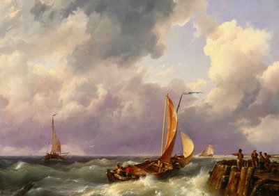 桟橋からの出荷、1852 作： Hermanus Koekkoek