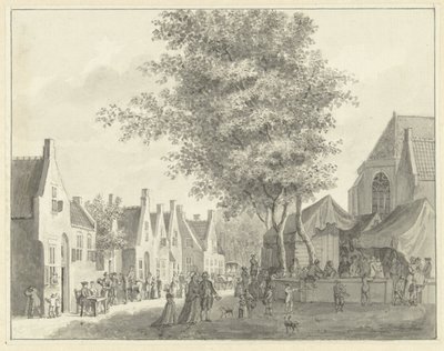 ファルケンブルグ村の市場 作： Hermanus Petrus Schouten
