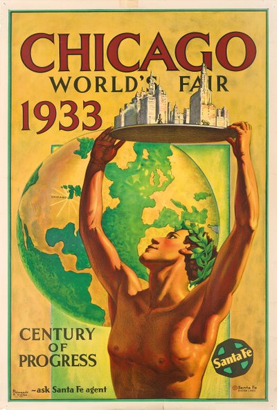 1933 年のシカゴ万国博覧会を宣伝するポスター 作： Hernando Villa