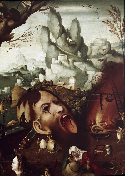 聖アントニウスの誘惑」詳細図 Henri Met de Bles dit Civetta (1480-1550) Dim 78,5x97,2 cm Venice Museo Correr 作： Herri met de (c.1510 p.1550) Bles
