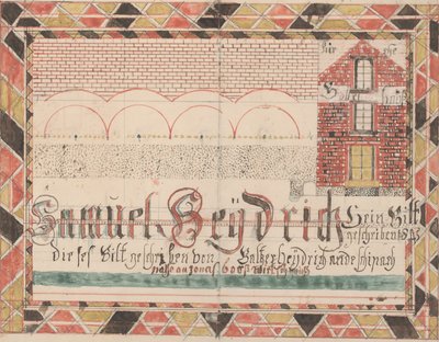 サミュエル・ハイドリッヒの絵、1845（紙にインク、トイレット、鉛筆） 作： Heydrich Baltzer