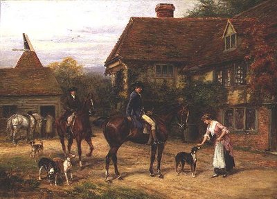 A Morning Call（油彩・キャンバス 作： Heywood Hardy