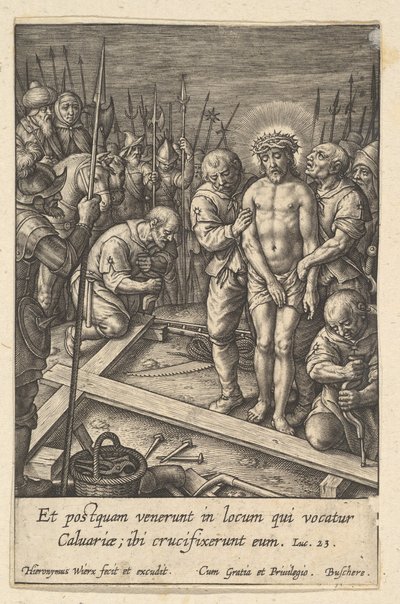 十字架の準備、1619年以前。 作： Hieronymous Wierix
