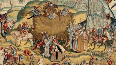 ヒエロニムス・ボスの作品に着想を得たタペストリー、1560年頃（金、銀、絹、羊毛） 作： Hieronymus (after) Bosch