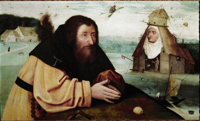 聖アンソニーの誘惑」（オークパネルに油彩、1501年頃 作： Hieronymus (after) Bosch