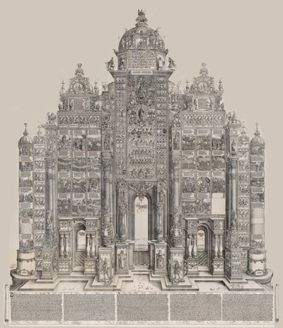 名誉の凱旋門、1515 年、印刷 151718.、1515 年、印刷 151718. 作： Hieronymus Andreae