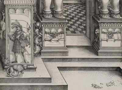 右の門への入り口の下部、Die Porten des Adels、およびアウター リー...、1515 年。 作： Hieronymus Andreae