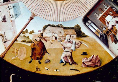 怒り。七つの大罪と四つの最後」の詳細（パネルに油彩 作： Hieronymus Bosch