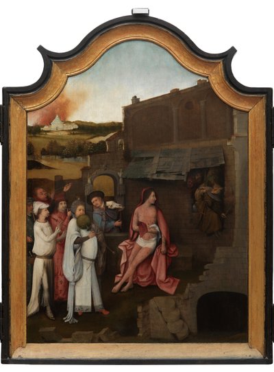 ヨブのトリプティクの中央パネル、1500〜24年頃（パネルに油彩） 作： Hieronymus Bosch