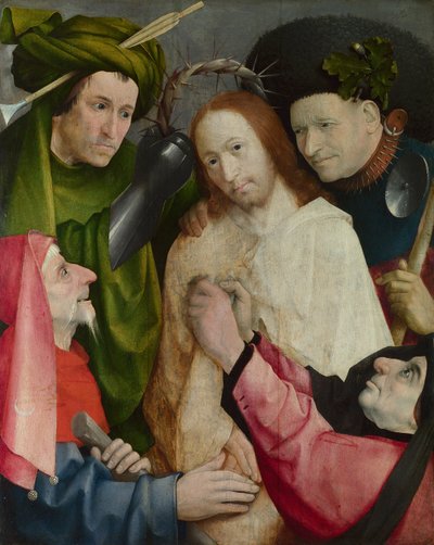 嘲笑されたキリスト（とげのある王冠）c.1490-1500（パネルに油彩） 作： Hieronymus Bosch