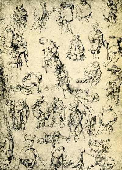 障碍者、乞食、乞食音楽家 作： Hieronymus Bosch