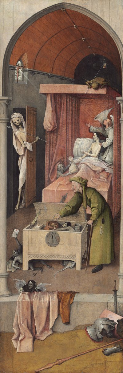 死とマイザー、c.1485-90（パネルに油彩） 作： Hieronymus Bosch
