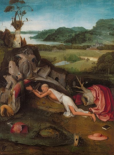 砂漠の聖ヒエロニムス。 1490年頃 作： Hieronymus Bosch