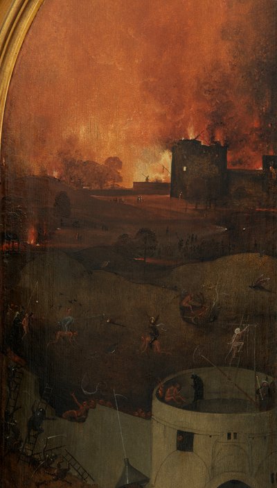 Yksityiskohta viimeisen tuomion oikeasta paneelista (öljy paneelille) 作： Hieronymus Bosch