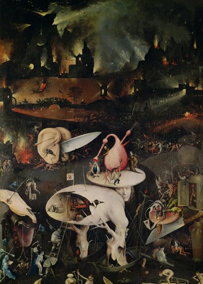 地獄の楽園、地獄、三連祭壇画の右翼、1500年頃 作： Hieronymus Bosch