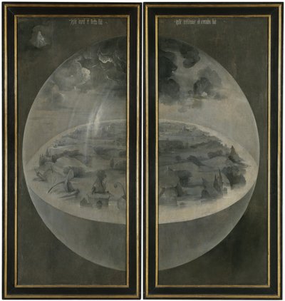 地上の喜びの庭。トリプティク、逆：創造 作： Hieronymus Bosch
