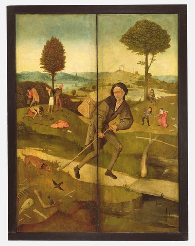 ヘイウェイン、パネルが閉じて、すべての人がパスオブライフを歩いているところを表示 作： Hieronymus Bosch
