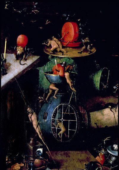 最後の審判（祭壇画）：壺の詳細 作： Hieronymus Bosch