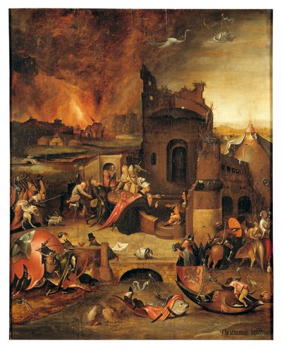エジプトのアントニー・アボットの誘惑（パネルに油彩） 作： Hieronymus Bosch