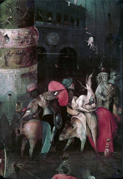 聖アントニウスの誘惑1495年から1515年までの三連祭壇画の中央パネルの詳細 作： Hieronymus Bosch