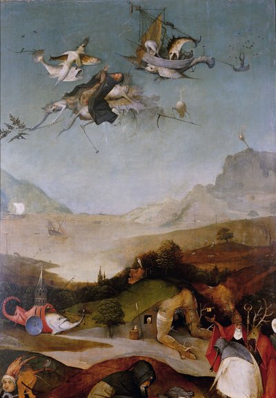 聖アントニウスの誘惑1495年から1515年までの三連祭壇画の左翼の詳細 作： Hieronymus Bosch