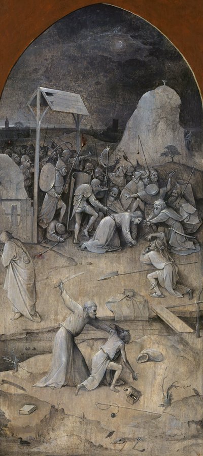 聖アンソニーの誘惑。トリプティク、裏面。キリストの捕縛」 1500-1501年 作： Hieronymus Bosch