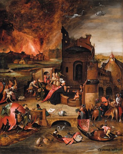 聖アントニウスの誘惑（木・油彩） 作： Hieronymus Bosch