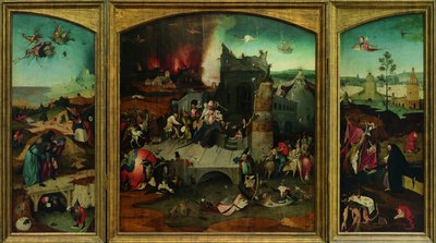 聖アンソニーの誘惑. Google Art Project からの高解像度複製。 左上隅を再サンプリングする必要がありました 作： Hieronymus Bosch