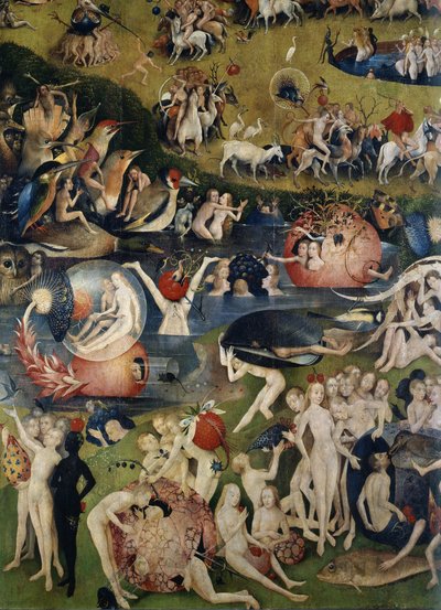 デリスの庭」。トリプティクの中央部分のディテール 作： Hieronymus Bosch