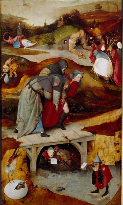 誘惑のトリプティク（詳細）1505-1506年（油彩・キャンバス 作： Hieronymus Bosch