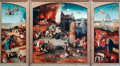 聖アントニウスの誘惑の三連祭壇画、c1480-1516 作： Hieronymus Bosch