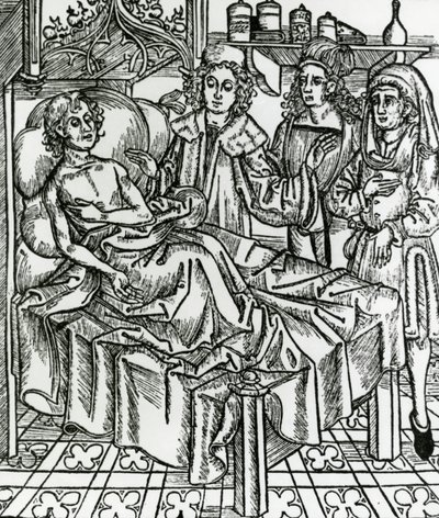 ハンセン病患者を診察する医師 作： Hieronymus Brunschwig
