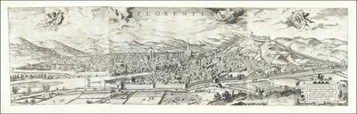 1557年、ヒエロニムス・コックによるフィレンツェの眺め。 作： Hieronymus Cock