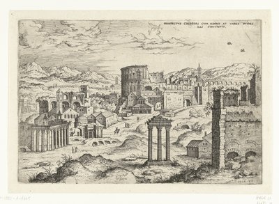 Gezicht op het Forum Romanum (オブジェクトのタイトル) ローマの遺跡（シリーズタイトル） 作： Hieronymus Cock