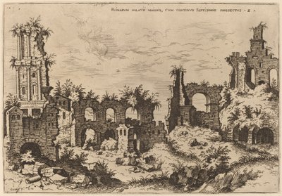 セプティゾニウムのあるパラティーノの遺跡 作： Hieronymus Cock